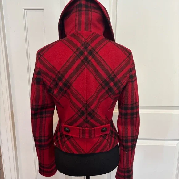 Red Plaid Women's Jacket - Picture 2 of 2